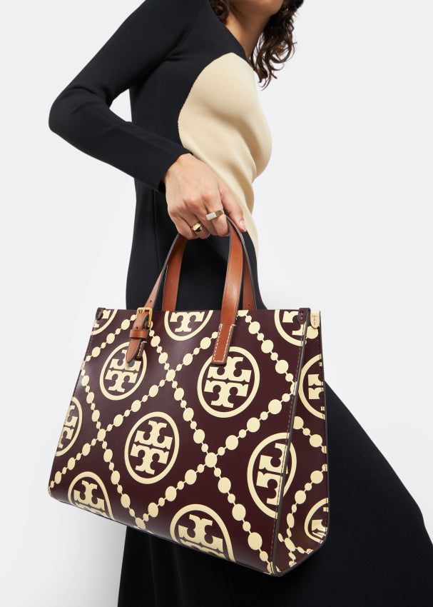 Tory Burch T monogram embossed small tote bag