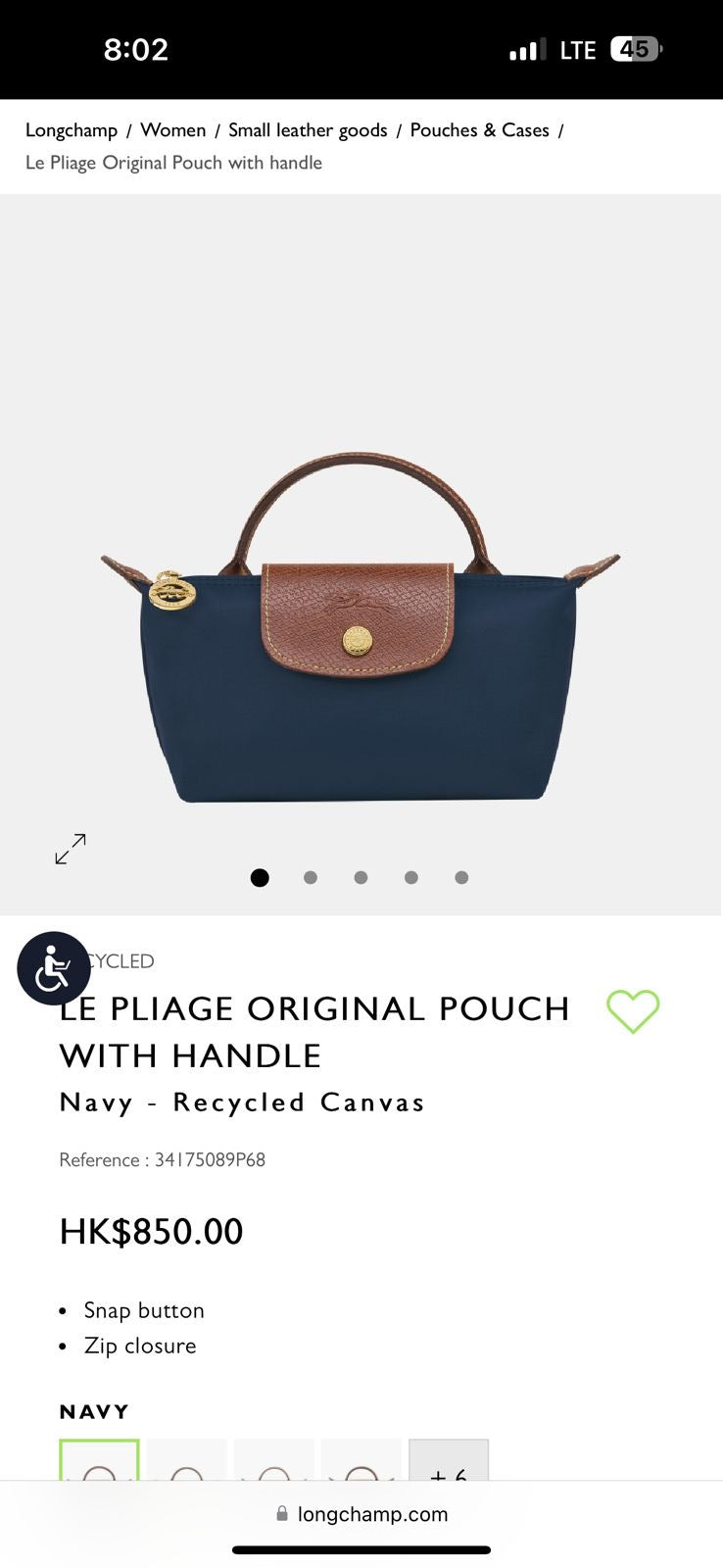 Long Champ Mini Pouch with Strap