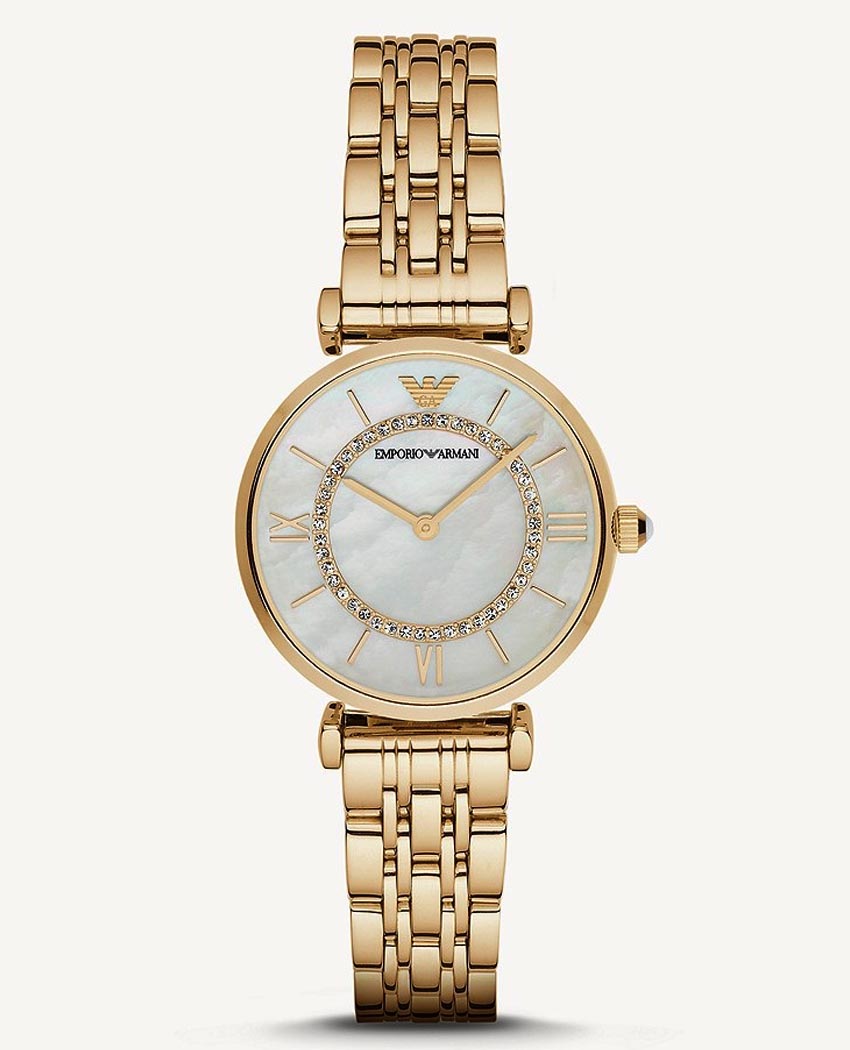 Emporio Armani Women’s Analog Stainless Steel Mother of Pearl Dial 32mm Watch AR1907