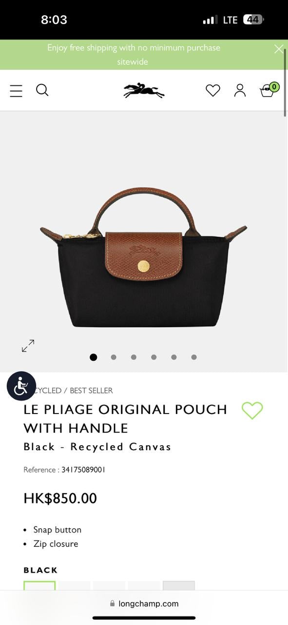 Long Champ Mini Pouch with Strap