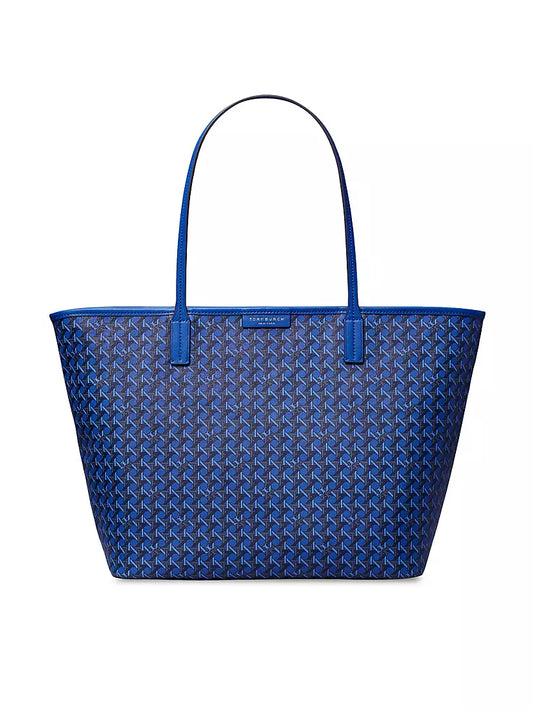 Tory Burch Ever Ready Basket Weave Tote Bag Mediterranean