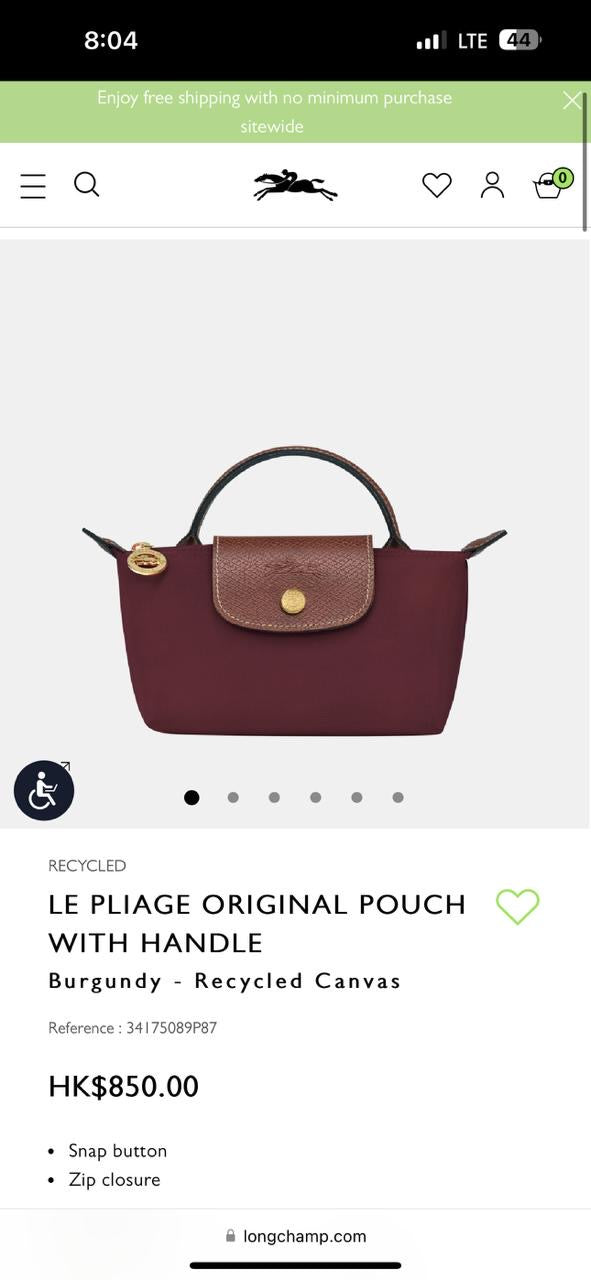 Long Champ Mini Pouch with Strap