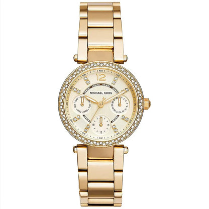 Michael Kors  Women’s Quartz Chronograph Stainless Steel Gold Dial 33mm Watch MK6056