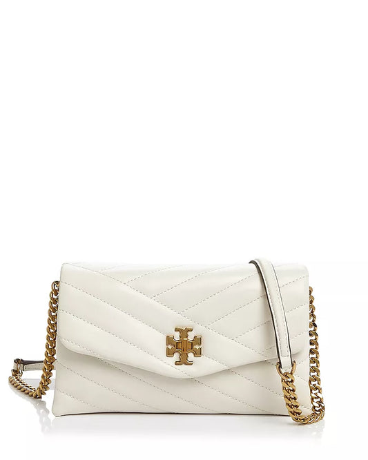 TORY BURCH KIRA CHEVRON CHAIN WALLET (NEW CREAM)