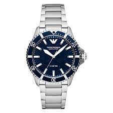 Emporio Armani Men’s Automatic Silver Stainless Steel Blue Dial 42mm Watch AR60059