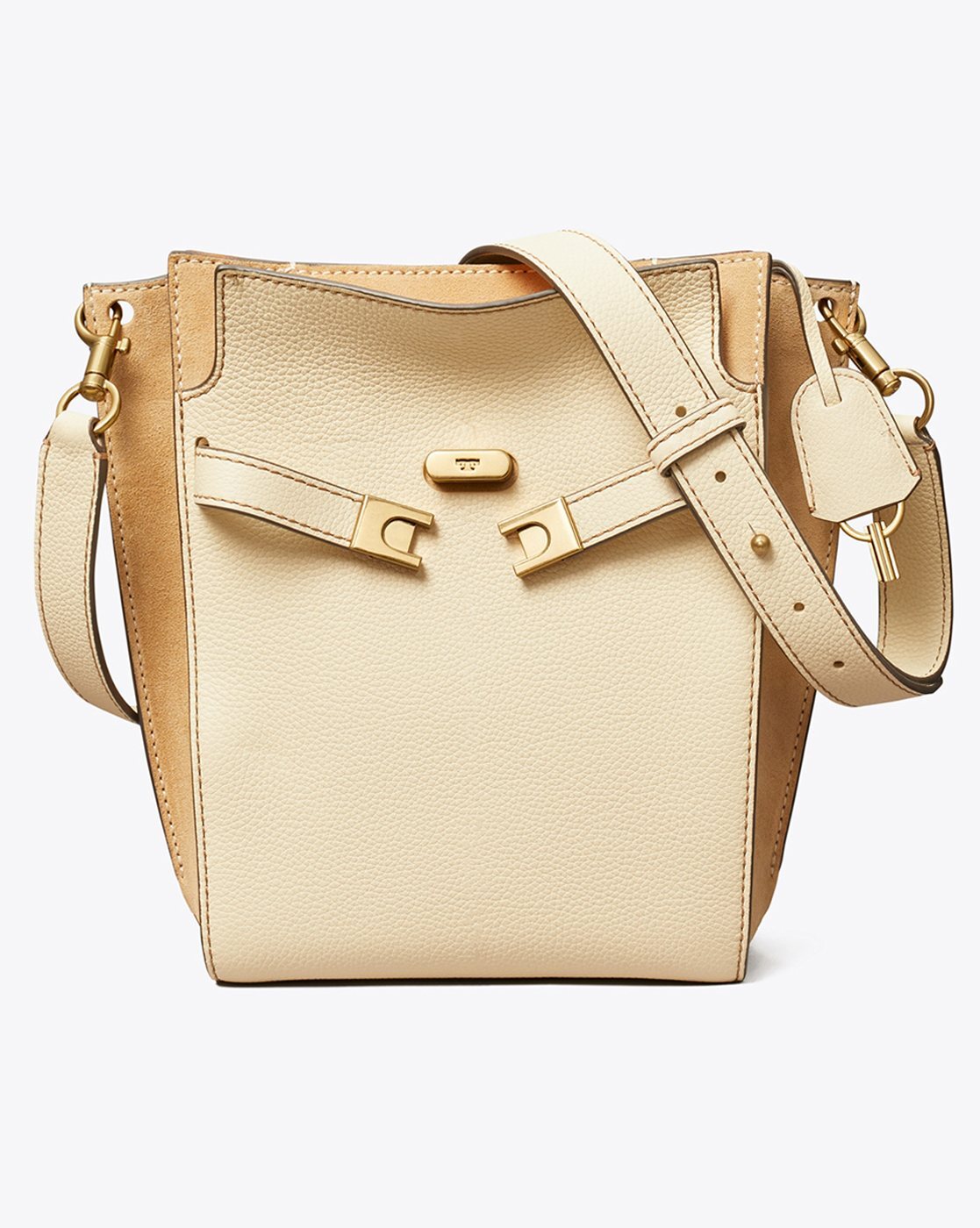 TORY BURCH LEE RADZIWILL PEBBLED DOUBLE BUCKET