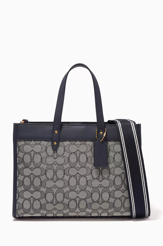 Coach Field Tote 30 in Signature Jacquard & Leather