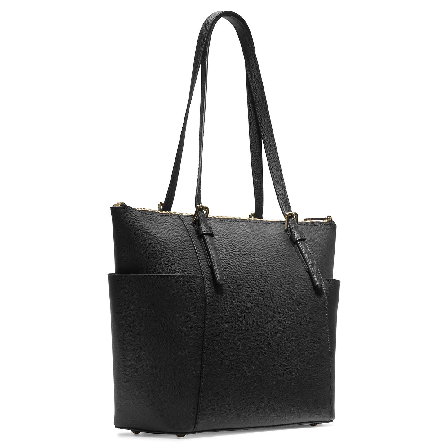 Michael Kors Black Leather Jet Set Medium Travel Tote