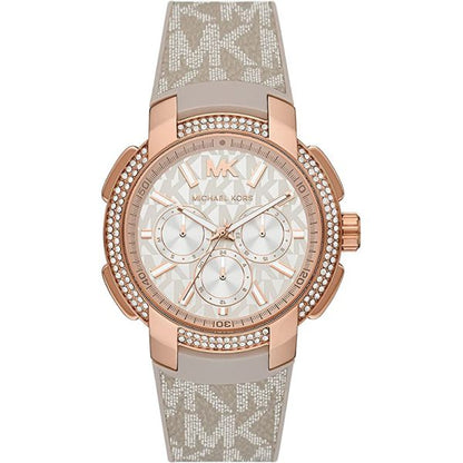 Michael Kors Women’s Quartz Sand Silicone Strap White Dial 42mm Watch MK6949