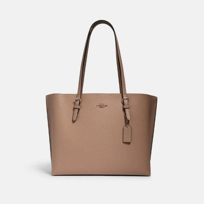 Coach Mollie Tote Taupe Oxblood