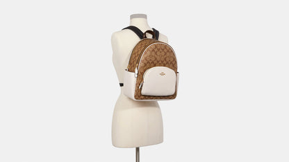 Coach Large Court Backpack In Signature Canvas