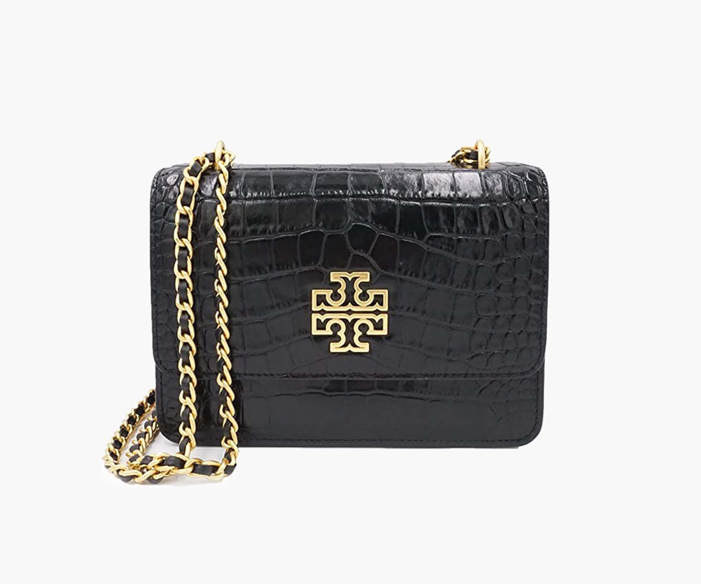 Tory Burch – Britten Croc Medium Adjustable Shoulder Bag (Medium)