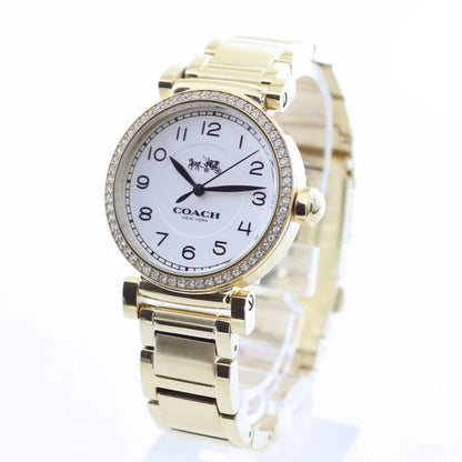 Madison white dial gold-tone ladies watch 14502397