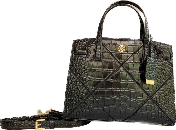 Tory burch Walker Diamond Croc Embossed Medium Satchel