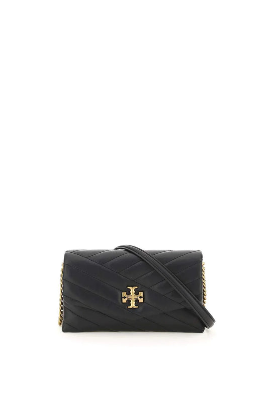 Tory Burch Kira quilted leather chain wallet (Black)