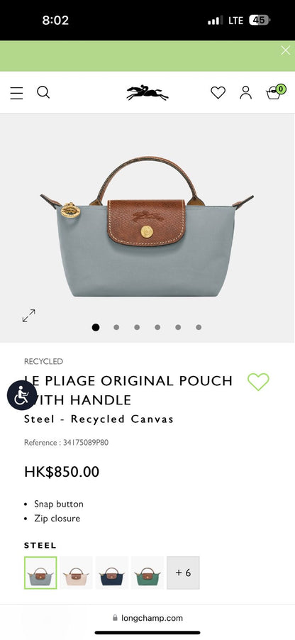 Long Champ Mini Pouch with Strap
