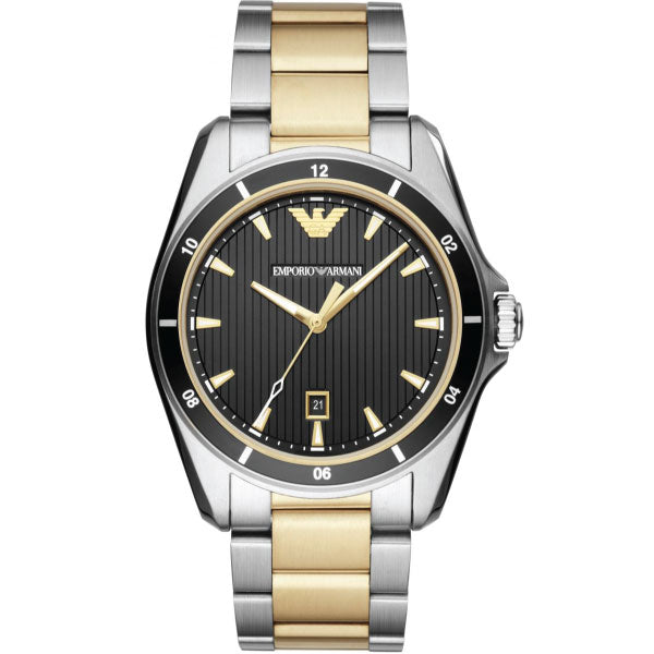 Emporio Armani Men’s Quartz Two-tone Stainless Steel Black Dial 44mm Watch AR80017