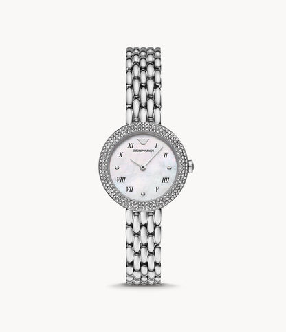 Emporio Armani Women’s Analog Stainless Steel White Dial 30mm Watch AR11354