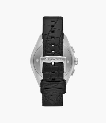 Emporio Armani Chronograph Black Leather Watch Ar11542