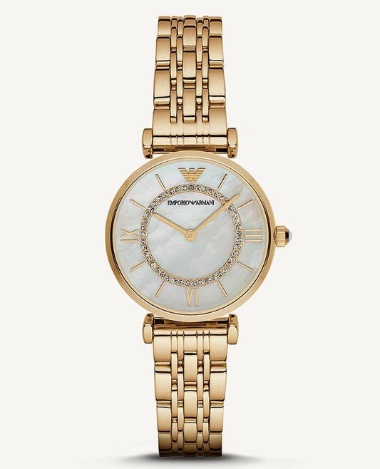 Emporio Armani Women’s Analog Stainless Steel Mother of Pearl Dial 32mm Watch AR1907
