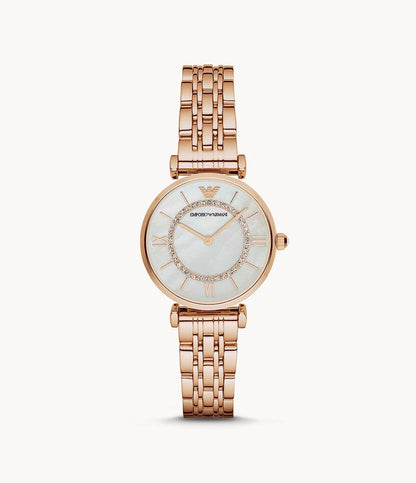 Emporio Armani Women’s Analog Stainless Steel Mother of Pearl Dial 32mm Watch AR1909