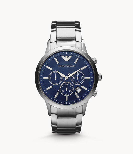 Emporio Armani Men’s Chronograph Quartz Stainless Steel Blue Dial 41mm Watch AR2448