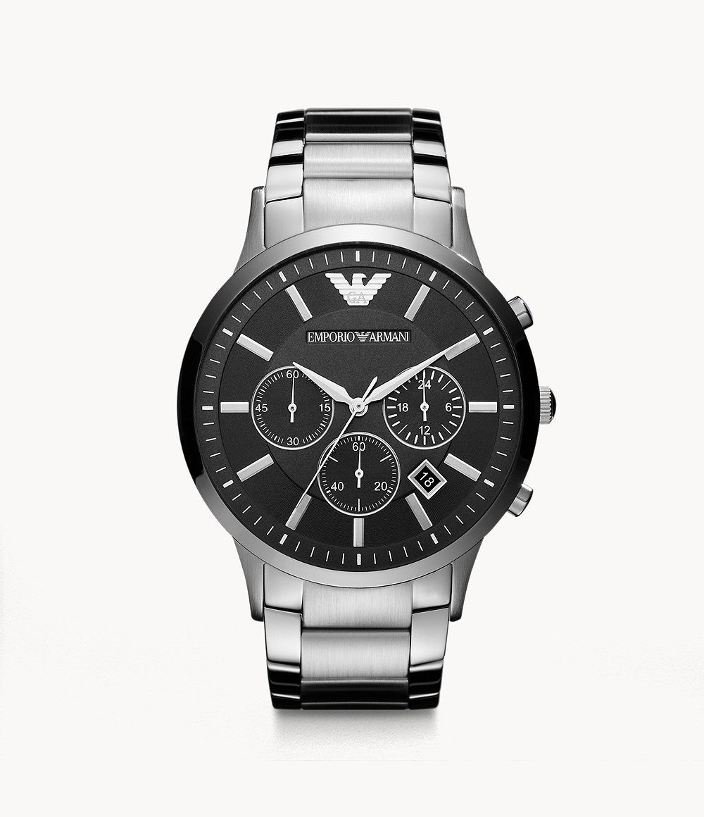 Emporio Armani Men’s Quartz Stainless Steel Black Dial 46mm Watch AR2460