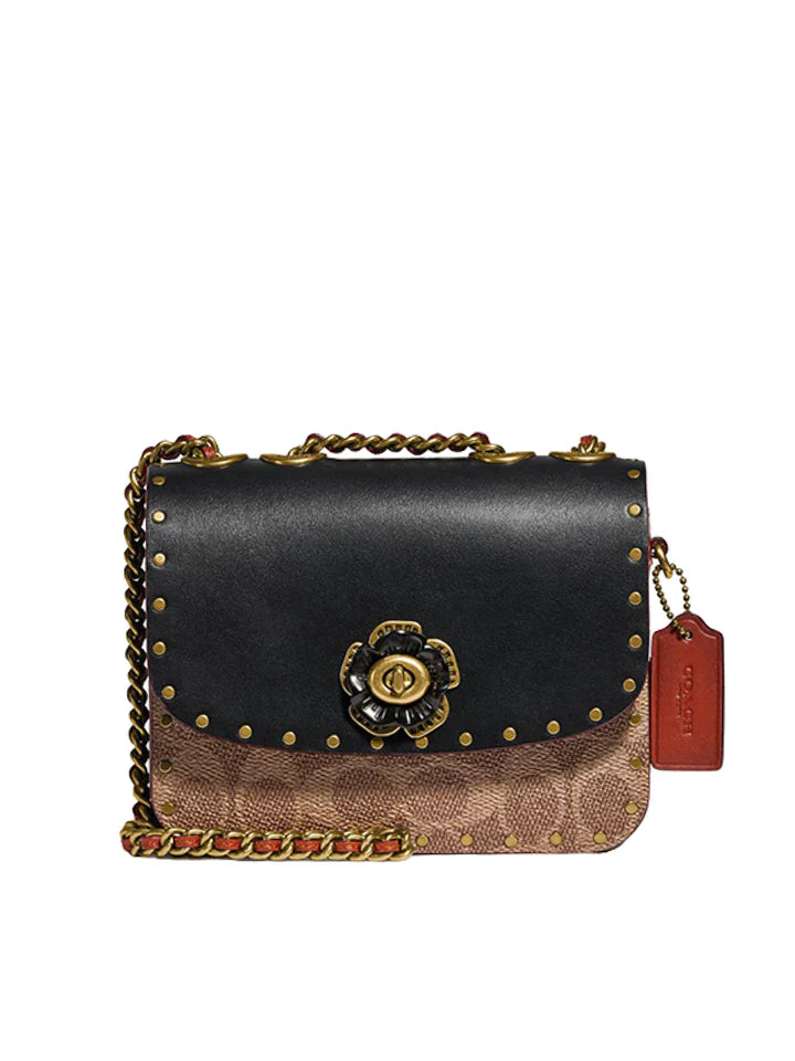 Coach Madison Shoulder Bag 16 In Signature Canvas With Rivets