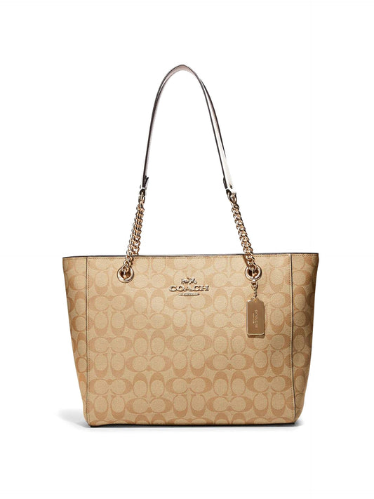 Coach Cammie Chain Tote In Signature Canvas