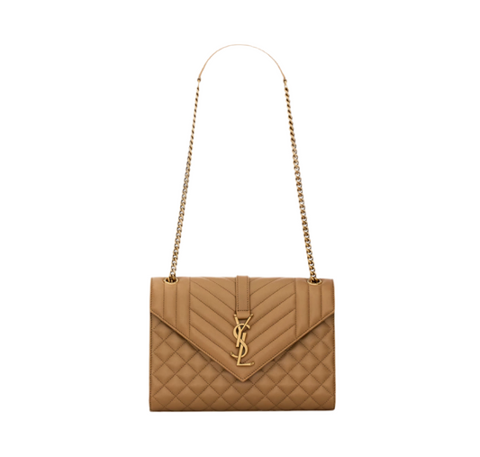 YSL Envelope Quilted Grain Bag