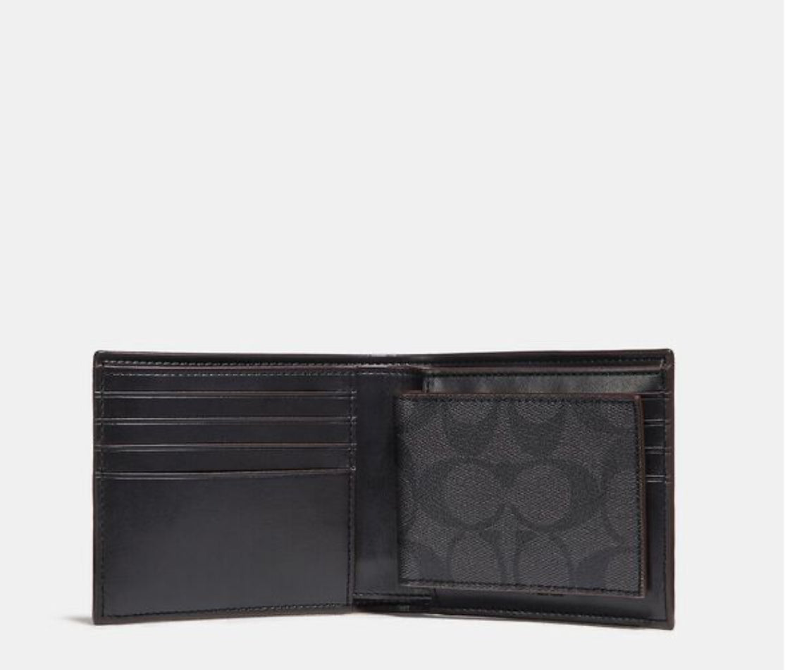 Coach 3-In-1 Wallet In Signature Canvas Men Wallet