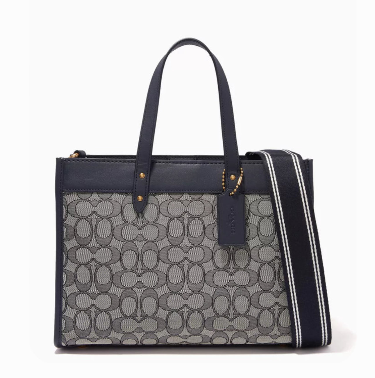 Coach Field Tote 30 in Signature Jacquard & Leather