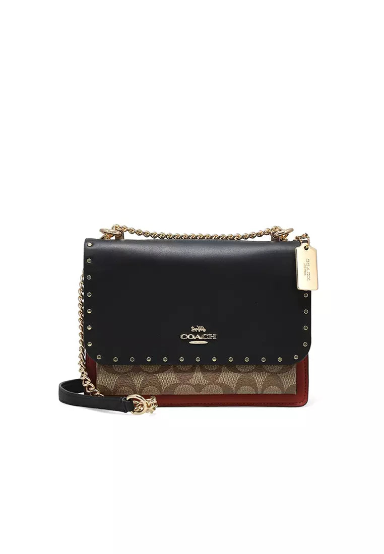 COACH KLARE Women's Khaki-Red Brown Signature