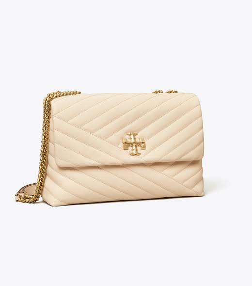 Tory Burch Kira Chevron large Convertible Shoulder Bag For Women - New Cream