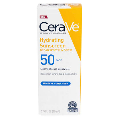 CeraVe Hydrating Mineral Sunscreen SPF 30 Face Lotion