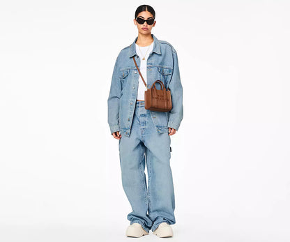 MARC JACOBS THE LEATHER MINI TOTE BAG (ARGAN OIL)