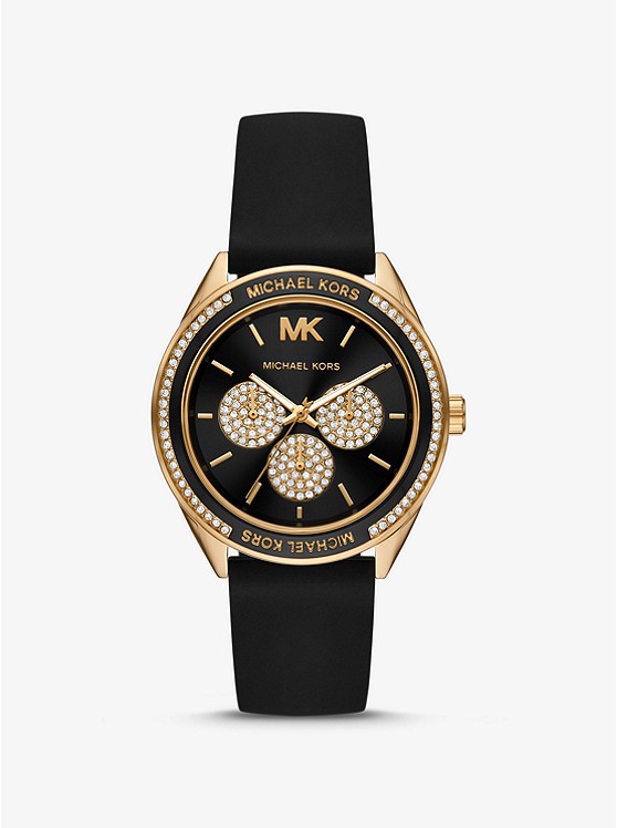 Michael Kors - Women’s Quartz Silicone Strap Black Dial 40mm Watch MK6944