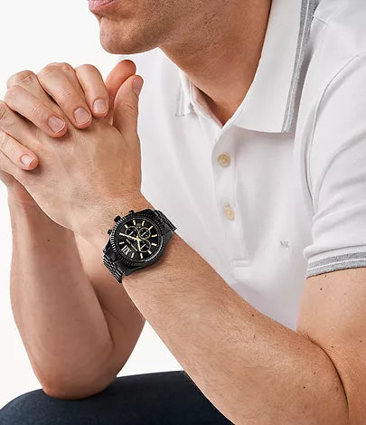 Michael Kors Men’s Chronograph Quartz Stainless Steel Black Dial 44mm Watch MK8603