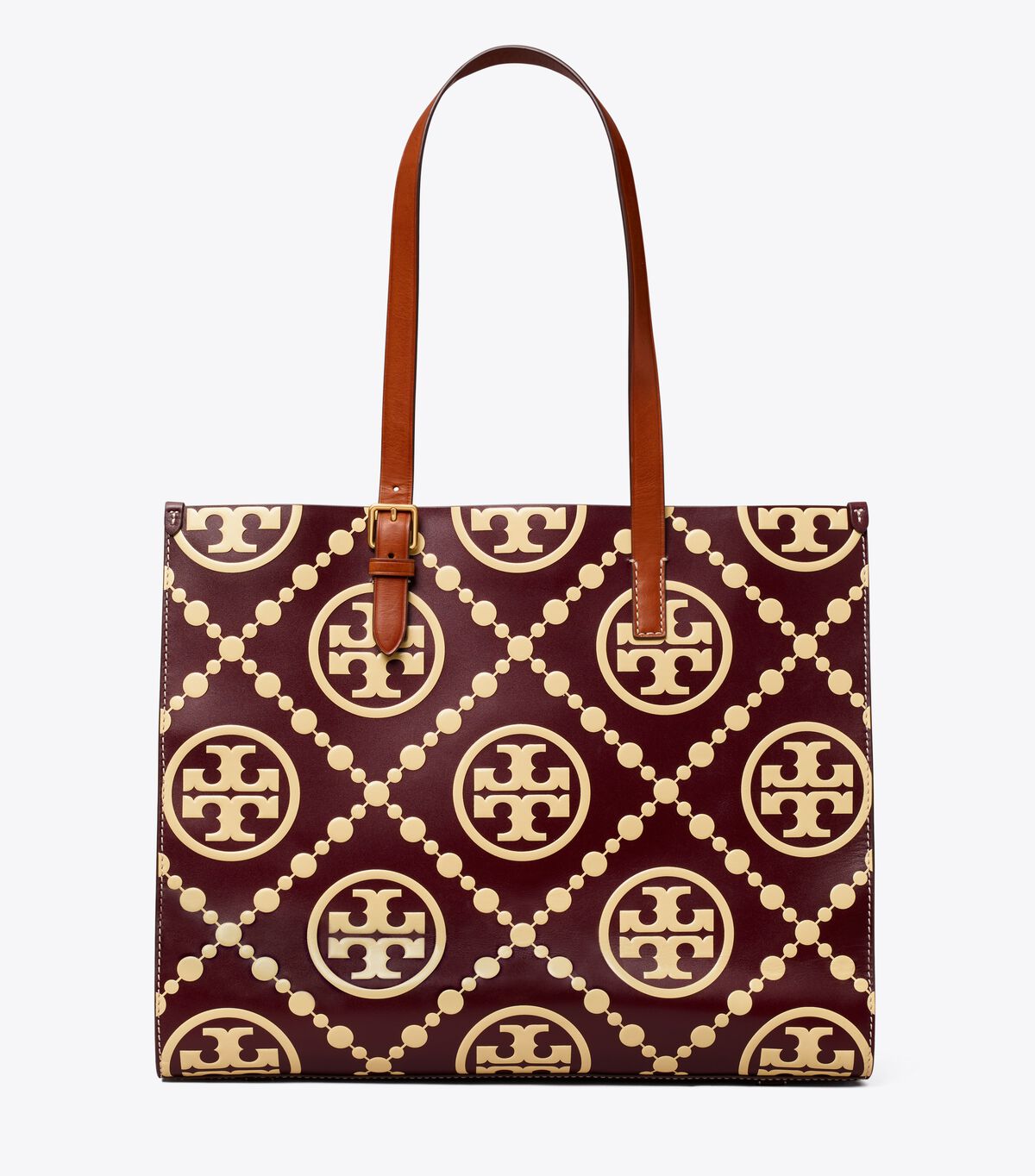 TORY BURCH T MONOGRAM CONTRAST EMBOSSED TOTE BAG