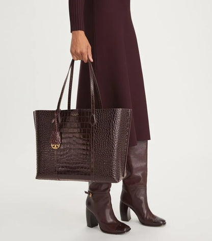 Tory Burch Perry Embossed Triple-Compartment Tote