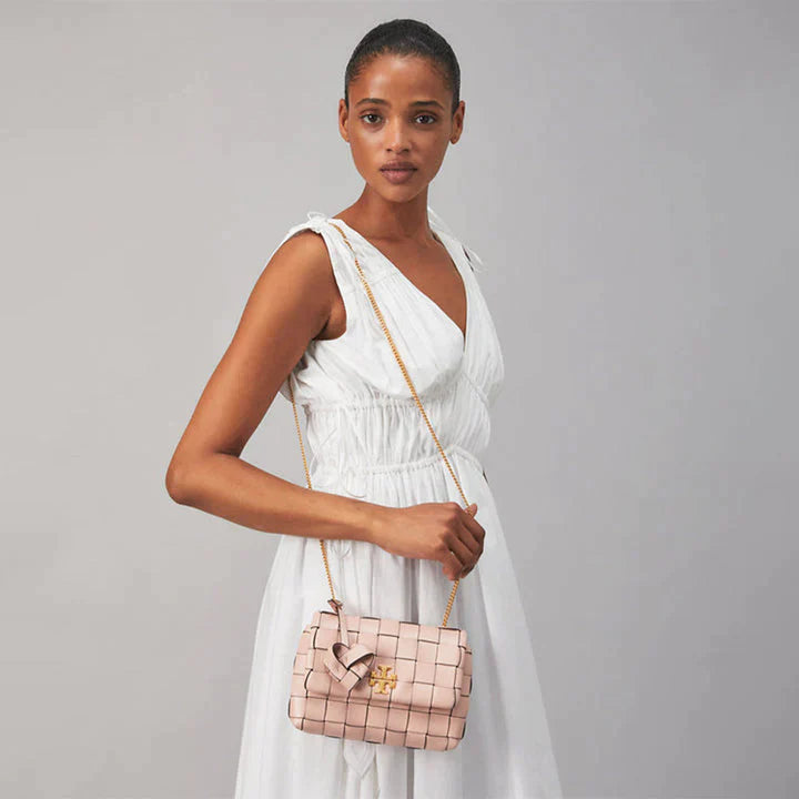 Tory Burch Kira Heart Woven Mini bag Pink Quartz