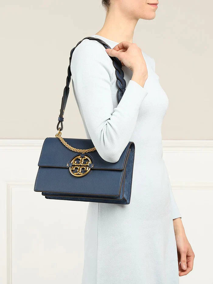 Tory Burch Miller Shoulder Medium Bag - Blue Stone