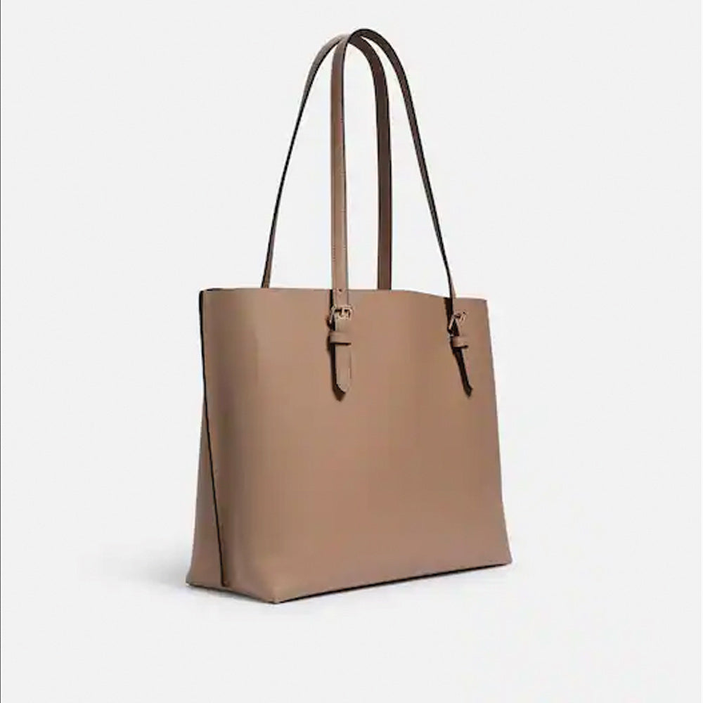 Coach Mollie Tote Taupe Oxblood