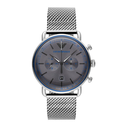 Emporio Armani Men’s Quartz Stainless Steel Grey Dial 43mm Watch AR11383