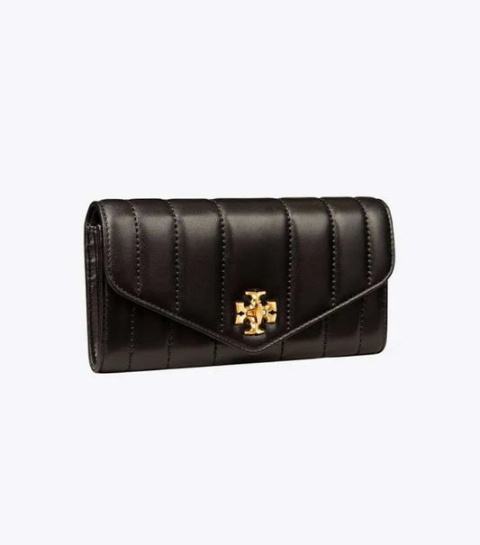 Tory Burch Kira Envelope Wallet in Quilted Leather (Black)