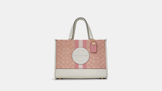 Coach Dempsey Carryall In Signature Jacquard With Coach Patch And Heart Charm