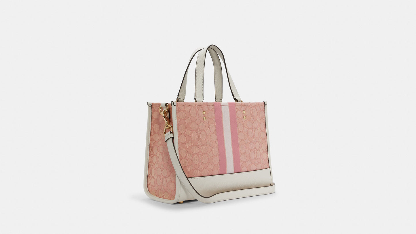 Coach Dempsey Carryall In Signature Jacquard With Coach Patch And Heart Charm