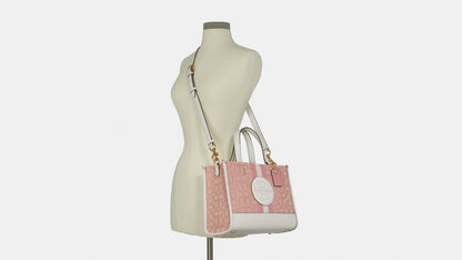 Coach Dempsey Carryall In Signature Jacquard With Coach Patch And Heart Charm