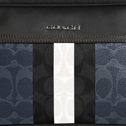 Coach Graham Crossbody In Blocked Signature Canvas With Varsity Stripe Denim Multi C9965