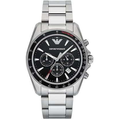 Emporio Armani Men’s Chronograph Quartz Stainless Steel Black Dial 44mm Watch AR6098